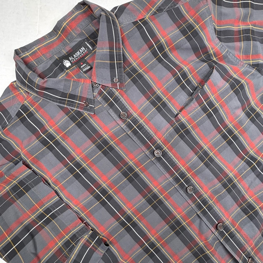 Alaskan Hardgear Duluth Trading Co 2XL Plaid Shirt Button Down Short‎ Sleeve EUC